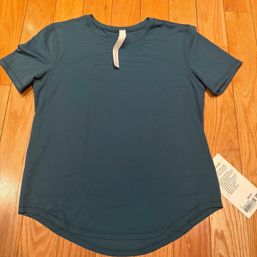 NWT Lululemon High Neck Run & Train Tee | Green Jasper | Size 2
